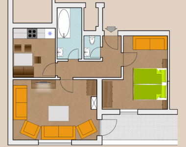 Appartment Rubin room plan