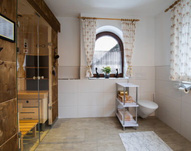 Bathroom with soft HydroSauna Ametyst